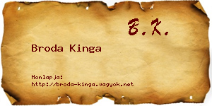 Broda Kinga névjegykártya
